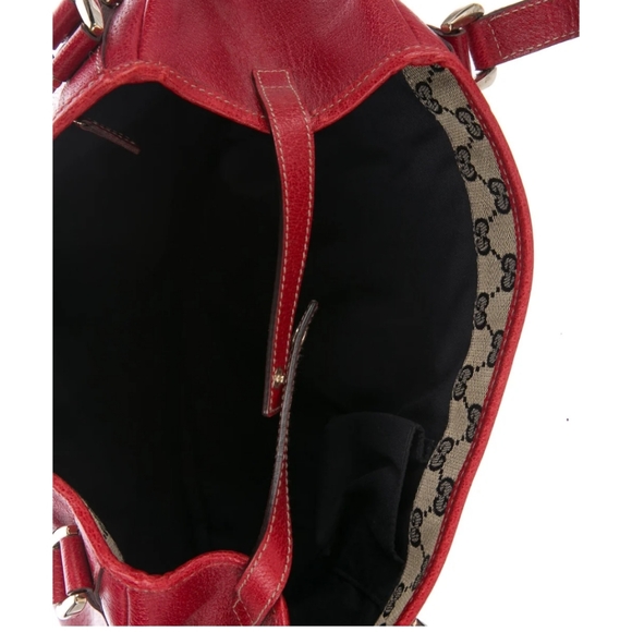 Gucci Medium Leather Abbey Tote Red - Picture 4 of 12